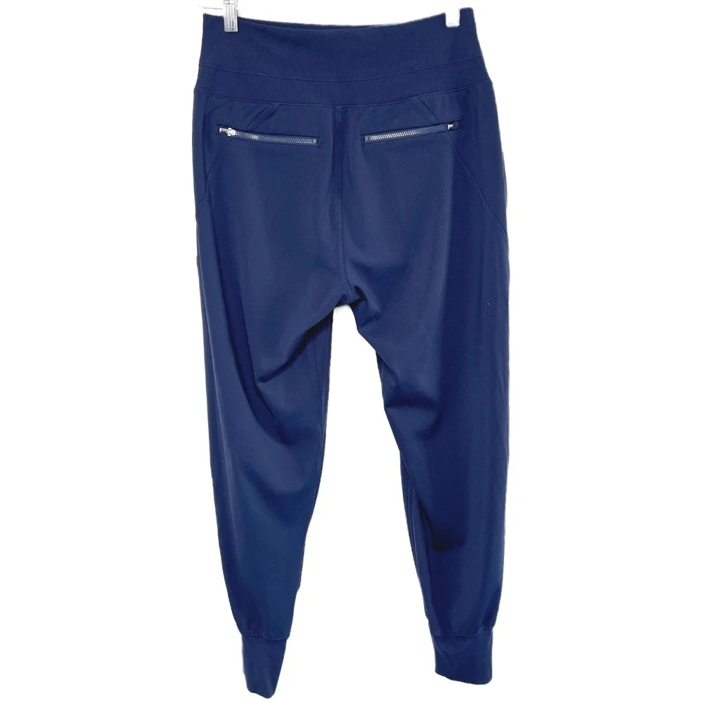 Athleta‎ Navy Blue High Rise Ribbed Waistband Jogger Pants Medium Activewear